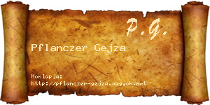 Pflanczer Gejza névjegykártya